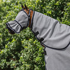 Plain Silver Fly Mask worn with the matching mesh neck combo