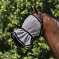 Plain Silver Fly Mask on a bay horse