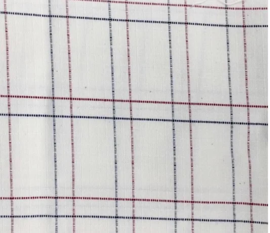 Cotton blend Ripstop - Navy/Burgandy check