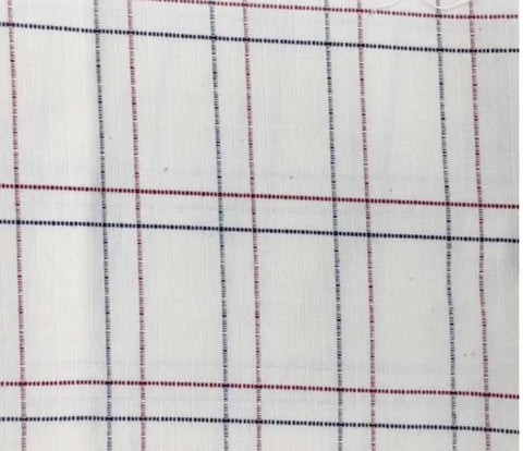 Cotton blend Ripstop - Navy/Burgandy check
