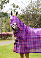 Blossom Ultra Mesh Fly Mask without nose attachment and matching neck combo, alternate front portrait
