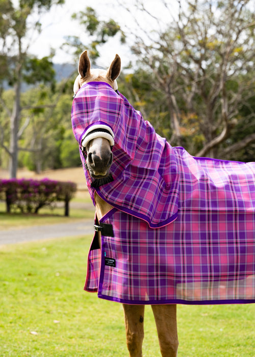 Blossom Ultra Mesh Fly Mask without nose attachment and matching neck combo, front portrait