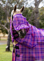 Blossom Ultra Mesh Fly Mask with pleated nose attachment, front close-up