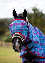 Bubble Gum Ultra Mesh Fly Mask without nose attachment, horse facing the camera