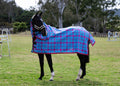 Bubble Gum Ultra Mesh Summer Weave neck combo on a black horse, main full side view