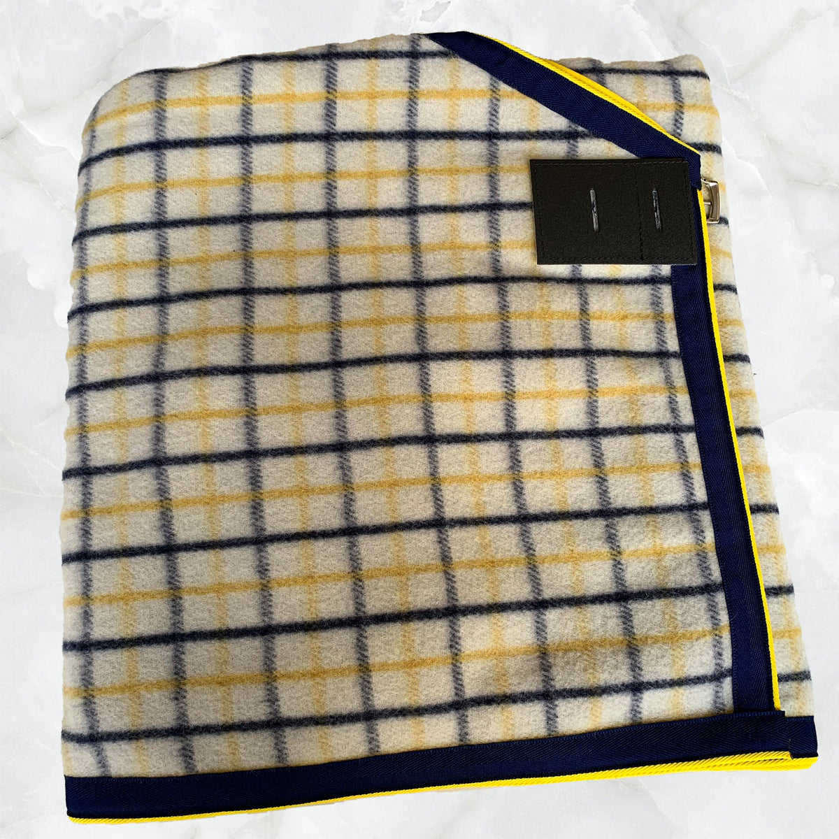 Collar Check (royal & yellow) Kersey - Kez Rugs, made in Beaudesert