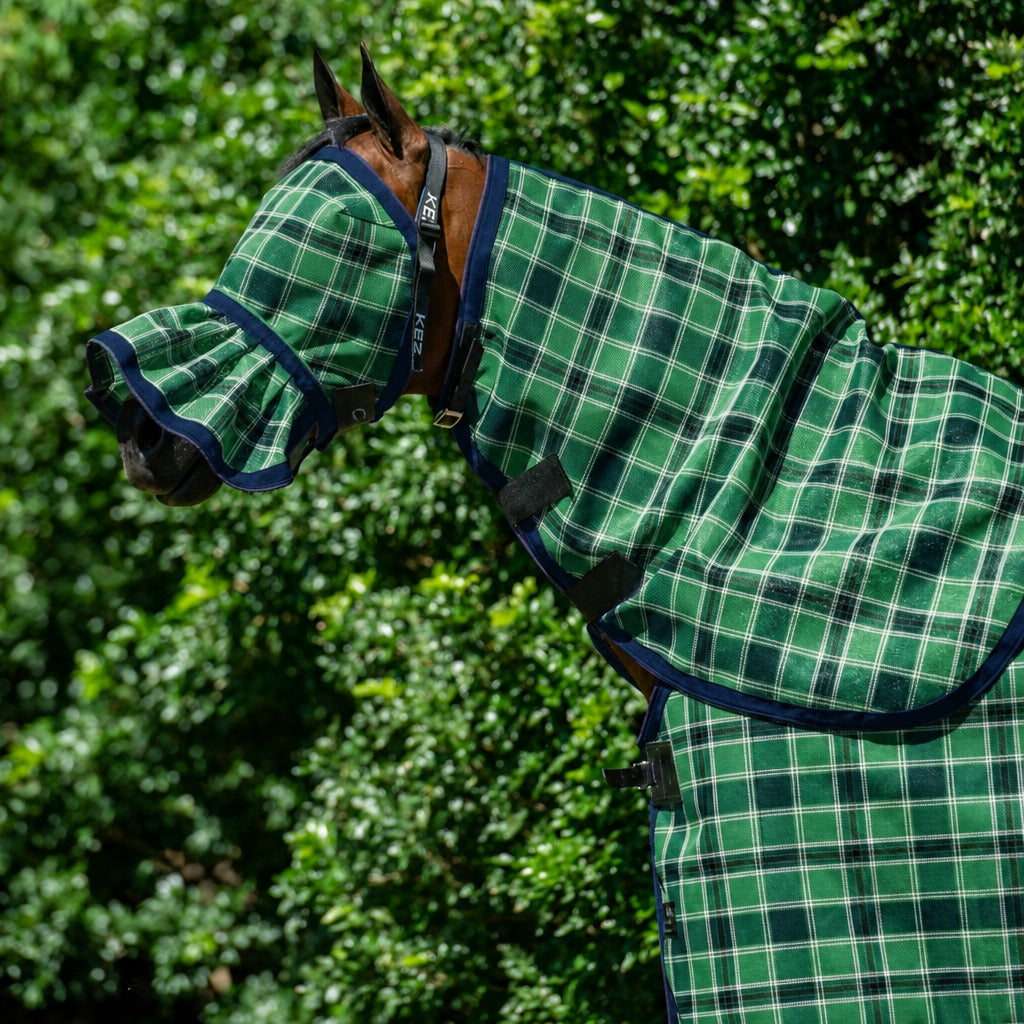 Evergreen Fly Veil worn with the matching mesh neck combo