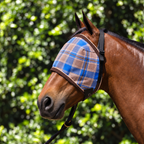 Ice Coffee Ultra Mesh Fly Mask without nose attachment, three-quarter close-up, AI colour-matched to real product photography