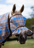 Ice Coffee Ultra Mesh Fly Mask with pleated nose attachment, main front close-up