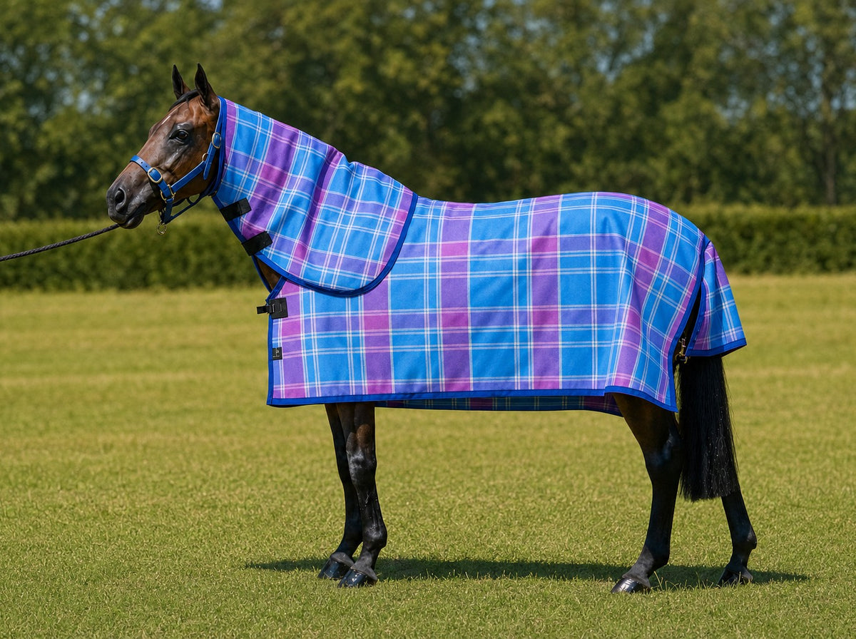 Bubble Gum Summer Weave mesh neck combo on a bay horse