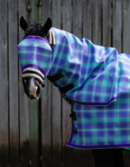 Lavender Ultra Mesh Fly Mask without nose attachment and matching neck combo, front portrait