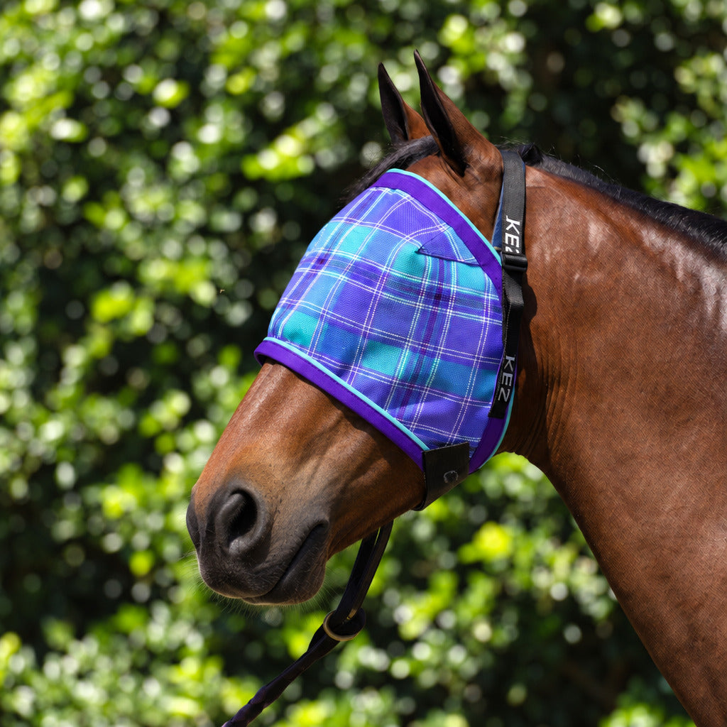 Lavender Ultra Mesh Fly Mask without the nose attachment