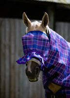 Regal Ultra Mesh Fly Mask with pleated nose attachment, front close-up in portrait framing