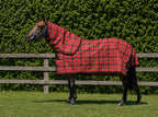Scarlet Summer Weave mesh neck combo on a bay horse
