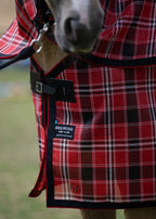 Scarlet Ultra Mesh Summer Weave neck combo, chest buckle and fabric close-up