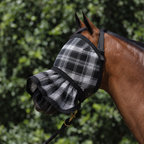 Storm Ultra Mesh Fly Mask with pleated nose attachment on a bay horse