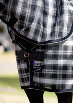 Storm Ultra Mesh Summer Weave neck combo, close-up of black binding and front fastening clips