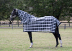 Storm Ultra Mesh Summer Weave neck combo on a black horse, full side view